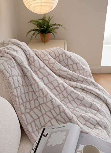 Ultra Soft Cozy Crocodile Pattern Buffalo Checkerboard Fluffy Microfiber Knitted Throw Blanket Lightweight Fleece Checkered Blanket For Sofa Couch Bed Travel Beige 51"X63"¡­ #TOP4