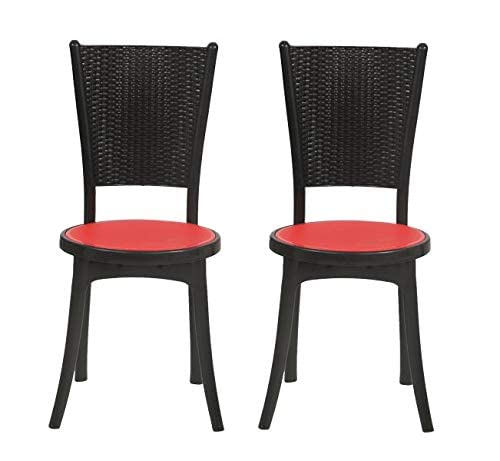 Image of Iris armless Dinning Plastic Chair (red /Black) (6)