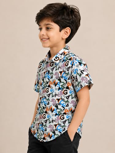 Image of RICH COPPER Fashionable Cotton Printed Half Sleeve Casual Shirt for Men Featuring Lightweight Fabric and Modern Design