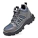 Micoklinlin Steel Toe Shoes for Men Breathable Lightweight Mens Steel Toe Work Boots Industrial Non-Slip Work Safety Shoes Puncture Proof Sneaker Grey