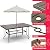 Pamapic 7 Piece Patio Dining Set for 6,Outdoor Wicker Furniture Set for Backyard Garden Deck Poolside with 4 Dining Chairs and 2 Swivel Rockers,Iron Slats Table Top, Removable Cushions(Gray)
