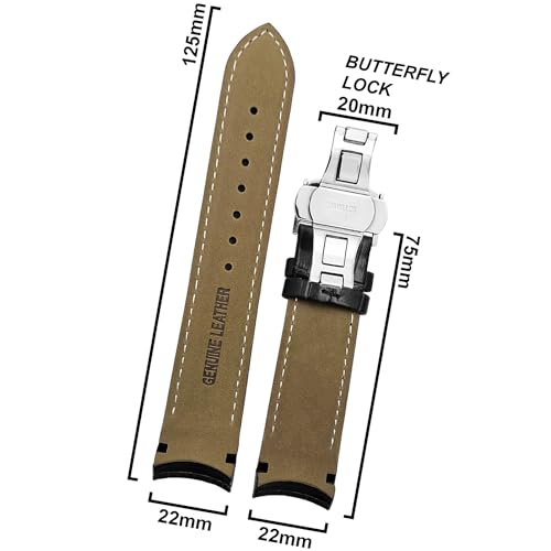 Image of DBLACK ''TST2'' Premium Leather Watch Strap, Bamboo Pattern Design Watch Band / / Compatible with Tissot Couturier 1853 & Other Models, Full-Padded Curved Watch Belt (Choose Your Size & Color)