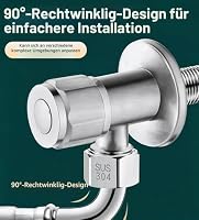 2 Stück Flexschlauch 3/8" Üwm X 3/8" Üwm (90° Bogen),20CM Flexschlauch Edelstahl,3/8 Zoll Flexibler Panzerschlauch mit 90° Bogen,WasserhahnSchlauch für Wasserhahn Eckventil Wassererhitzer Bad WC – Ansicht 7