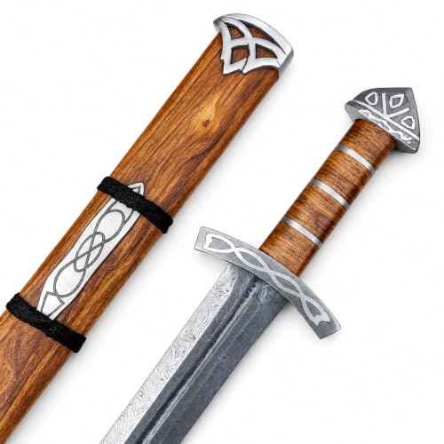 SHINY CRAFTS Hand-Forged Viking Sword Northmen Engraved Blade Unique Gift for Men Collectors and Fantasy Fan (VBS-001-A)