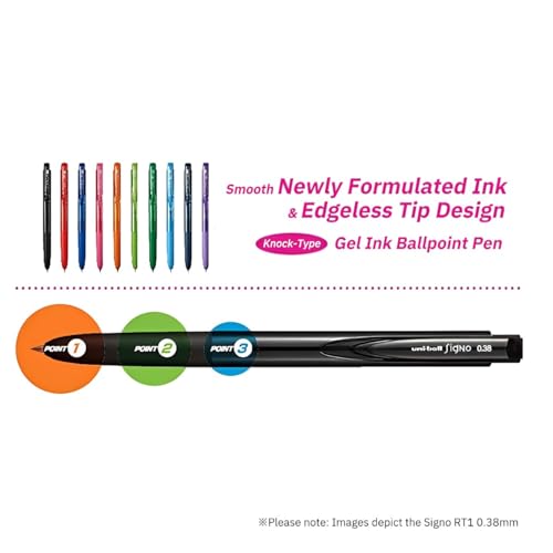 Uni-Ball Signo RT1 Bolígrafo Gel 0.38 mm Azul x7 miniatura 3