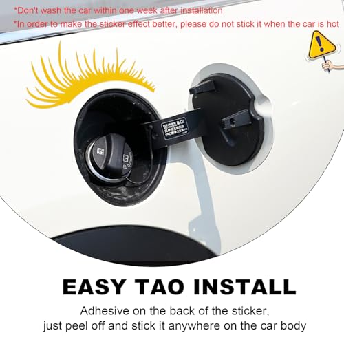 Image of KVAEY 2 PCS Car Headlight Eyelash Stickers, Cute Fake Eyelashes Decal for Bumper Auto Body Window, Waterproof Reflective PET Charming Eyelash Sticker Funny Decor for Car SUV Truck (Yellow)