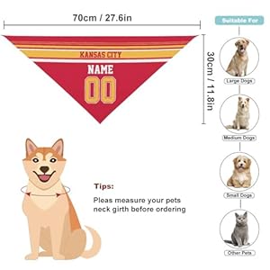 Kansas City Personalized Dog Bandana Custom Design Name Number Dog Scarf Personalized Football Dog Bandana Gifts for Dogs Cats  Cucciolini Doodles Kansas city personalized dog bandana custom design name number dog scarf personalized football dog bandana gifts for dogs cats   cucciolini doodles