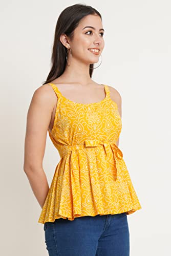Image of COTLAND Fashions Jaipuri Cotton Printed Strappy Top for Women