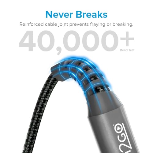 Cabo USB-C I2GO 2m 2,4A Nylon Trançado Chumbo - I2GO PRO