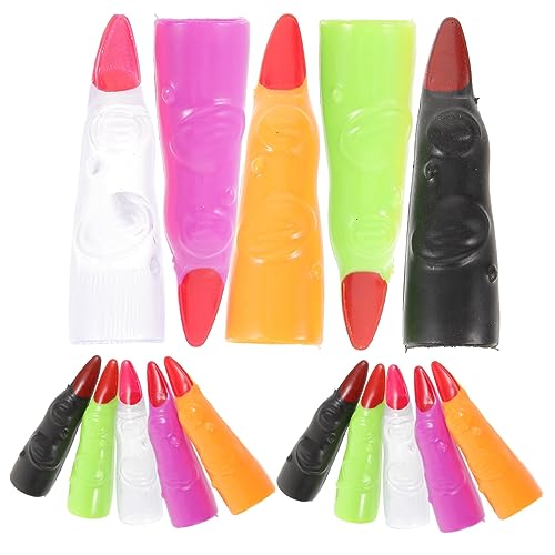 Gogogmee 30pcs Witch Fingers Halloween Witch Nails Fake Fingers Costume Props Cosplay Supplies Halloween Supplies