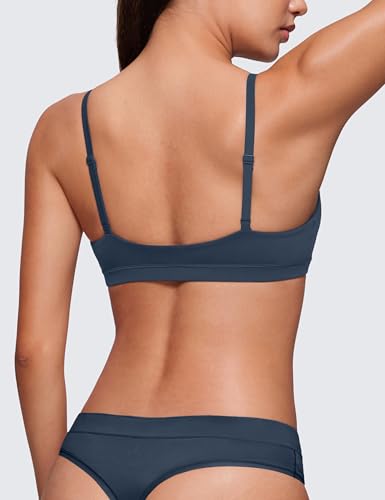 Image of CRZ YOGA Softhold Triangle Bralette | Double Lined, Light Support, Non Padded, Wireless, Casual, Ultra-Soft, V Neck, Adjustable Square Back, Everyday Bra for Women