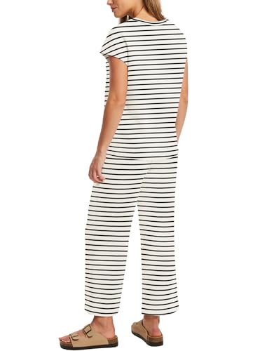Image of Sampeel Two Piece Sets for Women Summer Vacation Outfits Cap Sleeve Tops Lounge Matching Sets Clothing Beach Fashion Clothes