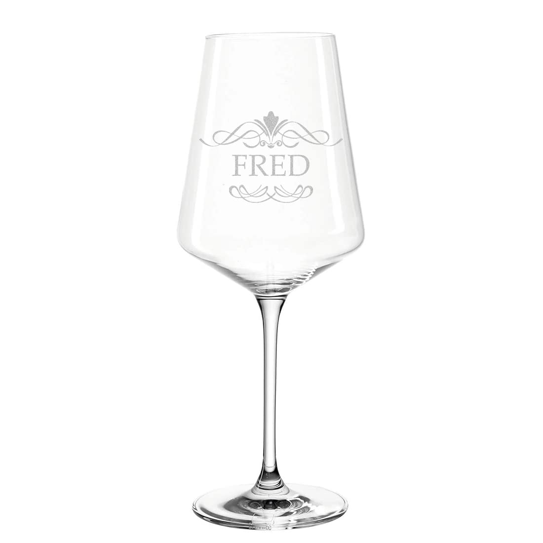 3-tlg Weinset mit personalisierter Wunschgravur - Motiv Ornament - 2x Leonardo Weißweingläser Puccini 560 ml, 1x Holzkiste - nachhaltig - Echtholz - DIY Geschenk - Geburtstag, Weihnachten