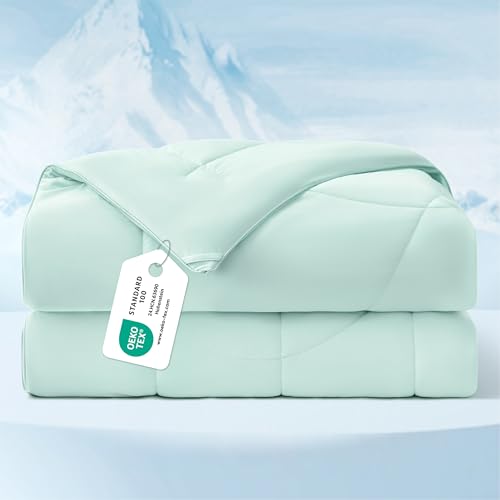 BEDSURE Kühldecke Doppelseitig Sommerdecke 135x200 - Kühlende Bettdecke Arc-Chill Q-Max > 0 4 Kühlende Decke Leichte & Dünne Sommer Cooling Blanket für Nachtschweiß & Warme Schläfer Grün