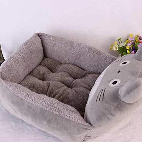 DDXJKL Cama de Gato Casa de Mascotas cálida Cama General para Gatos y Perros pequeños Suministros de Cama para Perros de Invierno Cama para Perros y Gatos-Caseta Cuadrada Totoro_S-pequeño