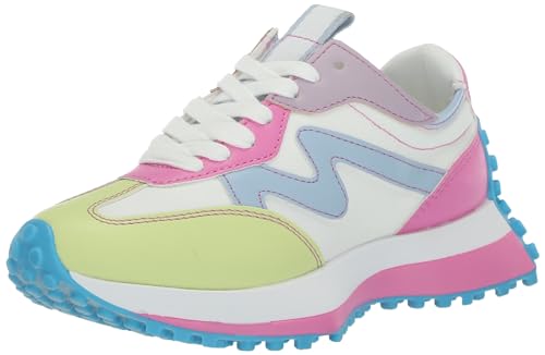 Steve Madden Girls Shoes JCAMPO Girls Campo Sneaker, Neon Multi cover