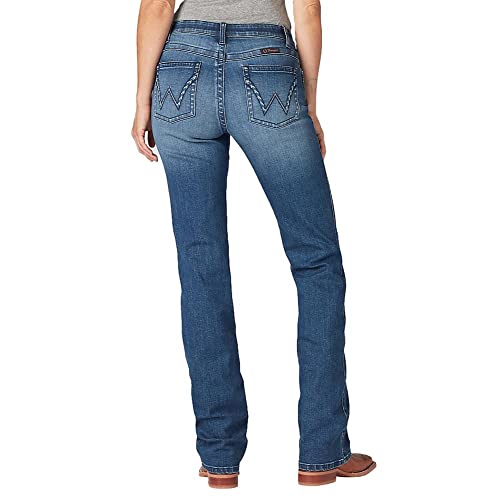 Wrangler Women's Medium Wash Mid Rise Q- Bootcut Ultimate Riding Jeans Blue 0W x 34L