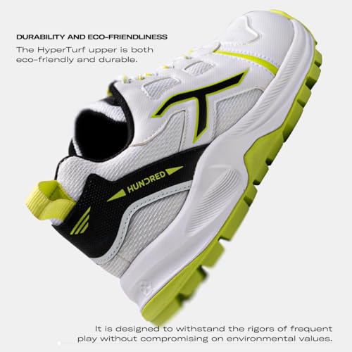 Image of Hundred HyperTurf Cricket Shoes | TerraSpike Rubber Studs Men | Embedded Support Plate for Stability | Lightweight & Durable | Ideal for Turf, Ground & Hard Surfaces