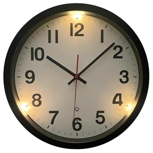 eYotto Lighted Up Wall Clocks, 12 Inch Silent Glow in The Dark Wall Clock Battery Operated Night Light Large Display Clock for Bedroom Kitchen Living Room Gift