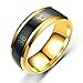 Produktbild CUHAWUDBA Geeignete Liebhaber 8mm Stimmungs Ring Farbe Wechseln Temperatur Anzeige Celsius Neuheit Ring (Golden, 9)
