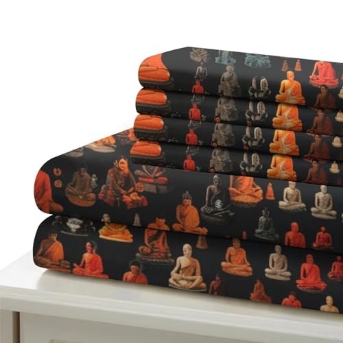 Parure bouddhiste 3D lit double en microfibre haute densité - 6