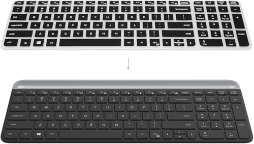 Image of iFyx Keyboard Cover Skin for Logitech MK470 K585 K580 Slim Wireless Keyboard Cover Protective Skin (Black)