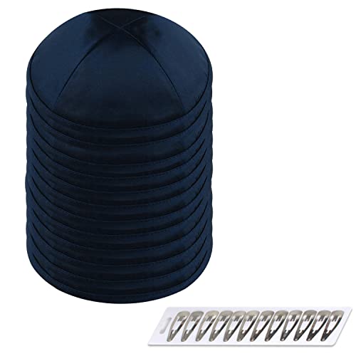 Image of Zion Judaica Deluxe Satin Kippah Yarmulkes for Kids Teens & Adults Skullcaps 6.25 inch Multi-Color Options 4 Panel Design