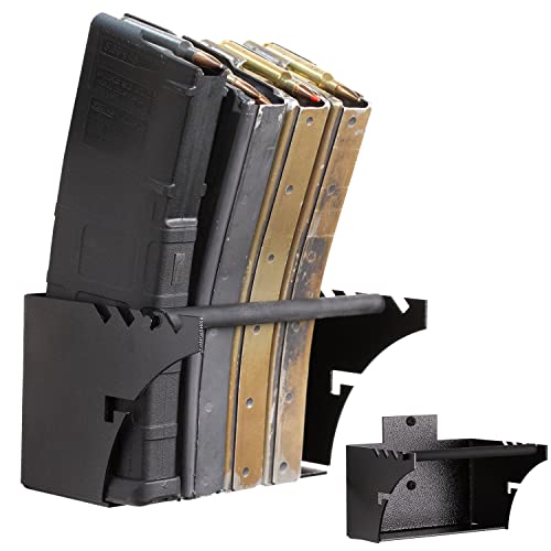 Hold Up Displays Universal Gun Magazine Storage Wall Mount Rack for All AR10, AR15, AK47, SKS, M4, Pistol Mags of All Calibers HD94-FW - Hold Up Displays
