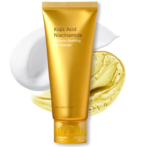 Kojic Acid Niacinamide Radiance Soothing Gel Cleanser, Korean Skin Care with Hyaluronic Acid, Cleanser for Dark Spots & Radiance, Kojic Acid Niacinamide Face Wash