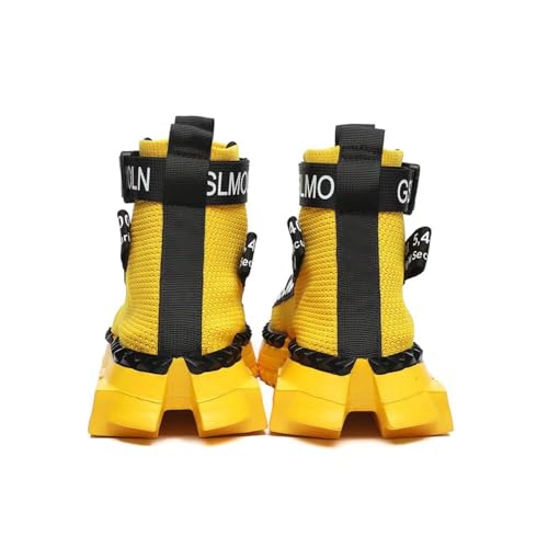Image of Jakcuz Men's High Top Sneakers Plus Size Breathable Gym Athletic Running Walking Tennis Comfortable Fashion Platform Shoes