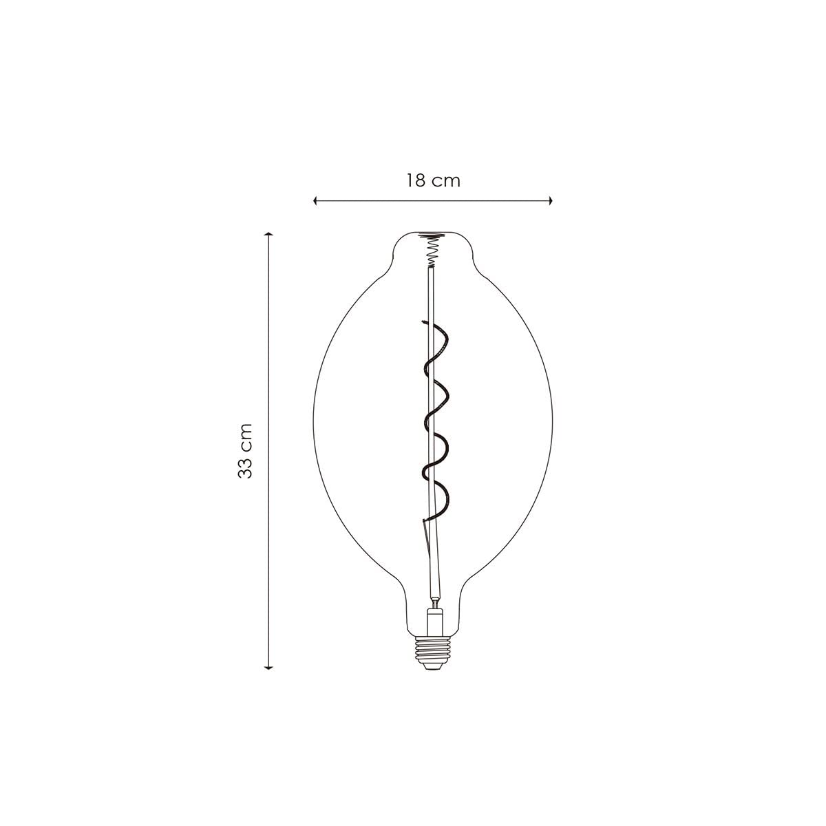 Home Sweet Home Edison Vintage E27 | LED-Filament-Leuchtmittel Carbon | Oval LED-Lampe | Rauch | Dimmbar | 4W 100lm 1800K | warmweißes Licht | für E27-Fassungen