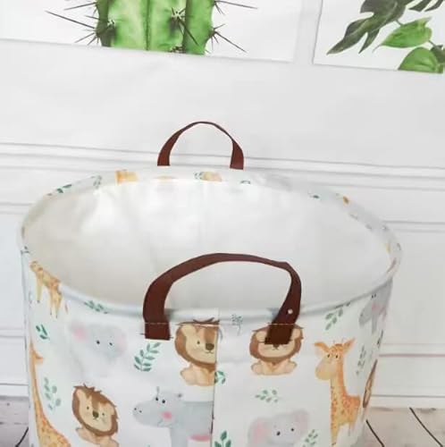 Hiyagon Baby Laundry Basket,Kids Hamper With Drawstring Cover,Cute Toy Storage Bin Nursery Hamper Safari Room Decor For Home(Baby Hamper) #TOP5