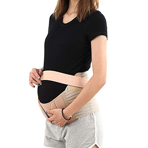 Elonglin Maternity Belt Belly Bands Brace, Pregnancy Waist & Abdomen Support Beige XL