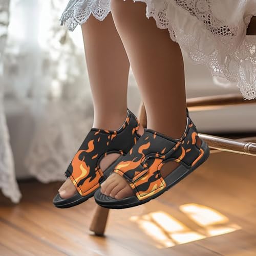 Children's Slip On Sandals Kids Adjustable Athletic Sandals Open Toe Flat Sole Water Shoes for Sports School Play2