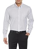 Cutter & Buck Men's Epic Easy Care Stretch Oxford Stripe Button Down Shirt Shirt, Light Blue, XLarge Tall
