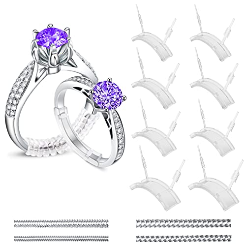 Ring Size Adjuster for Loose Rings, Eiito Ring Resizer for Ring Adjuster Smaller, Ring Spacer, Unique Groove and Fastening Ties Design Fits Rings of Width Less Than 0.2 Inch