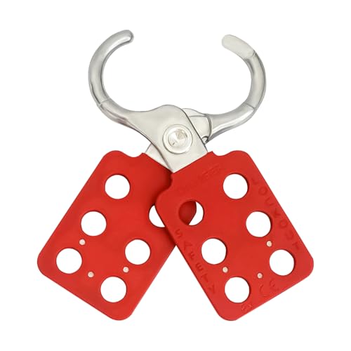 Image of 10Pack Lock Out Tag Out Hasp,Tamper-Proof Aluminu Padlock Hasp with Extended Jaw,Red 1 inch Jaw Diameter Stainless Steel Lockout Hasp,Nylon Handle,Tamper-Proof and Impact-Resistant