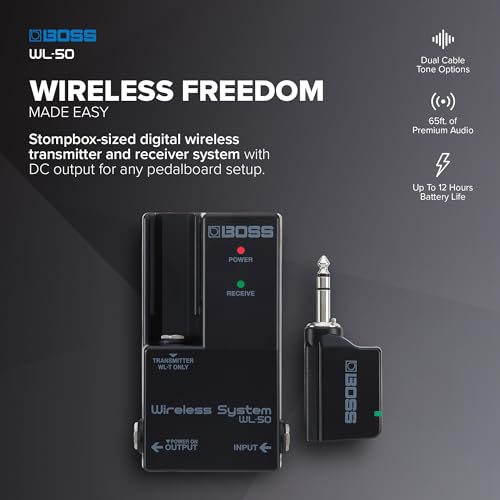 Sistema Inalámbrico para Instrumentos BOSS WL-50 | Sistema Inalámbrico Plug-and-Play para Cualquier Pedalboard | Tecnología Inalámbrica BOSS de Alta Velocidad | Opciones de Tono con Cable Dual | Alcance de Hasta 20 m miniatura 3