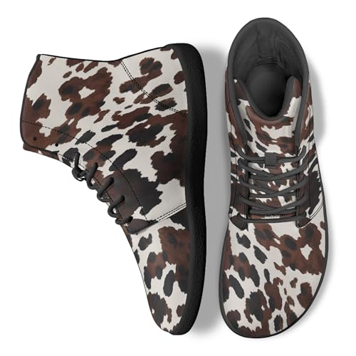Image of Fashion Print Womens Mens High Top Barefoot Sneakers Flat Shoes