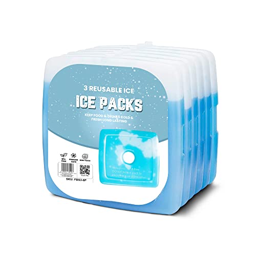Sterun Reusable Ice Pack Slim & Lightweight Freezer Cold Packs for Lunch Boxes Coolers & Camping, Blue