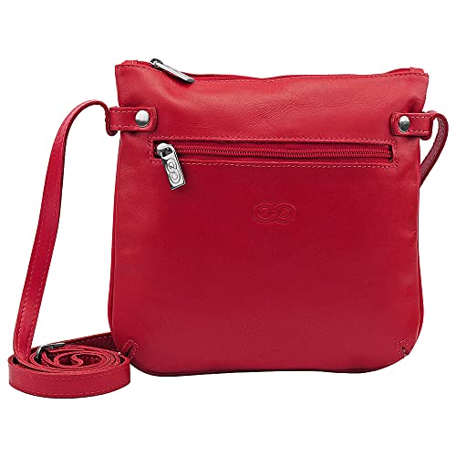 Bolsa Transversal Feminina TULIPA em Couro (Vermelho)