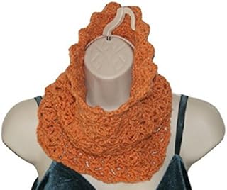Infinity Scarf, Coral Cowl, Neckwarmer Scarf, Autumn Scarf, Circular Scarf, Crochet Cowl Scarf, Orange Cowl, Fall Fashion, Neck Scarf - Buy now