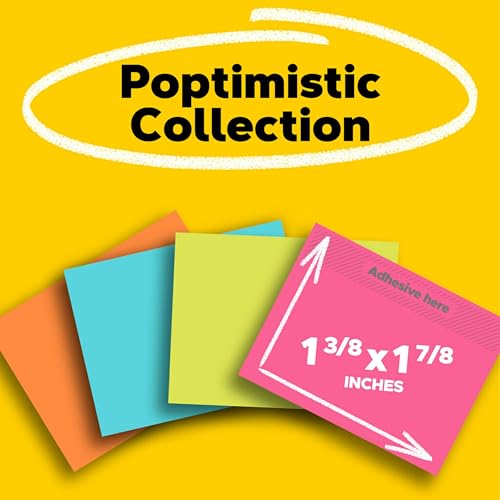 Image of Post-it Notes in Neon Colors - 1&3 /8in X 1&7 /8-12 pads. 100 sheets /pad.