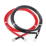 4 AWG Battery Cables 4 Gauge Red Black Pure Copper Battery Inverter Cables with 3/8 in Lugs Both Ends for Automotive Solar Auto Marine Car Boat (5FT)