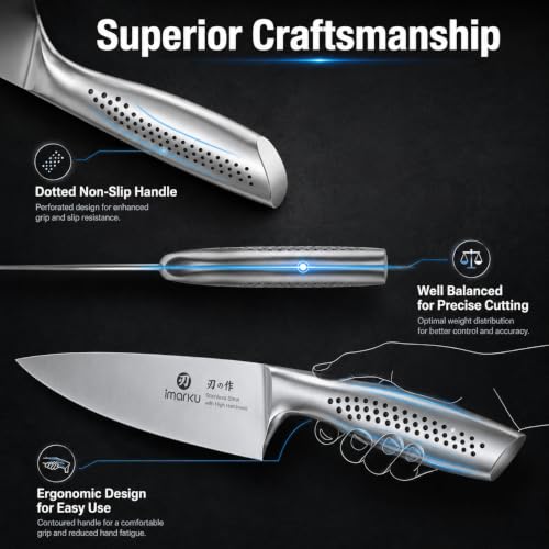 Image of imarku 15PCS White Knife Set, High Carbon Stainless Steel with Sharpener