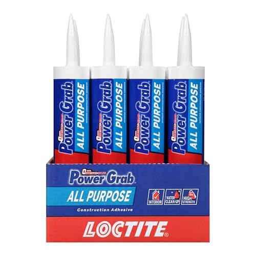 Image of Loctite Power Grab Express All Purpose Construction Adhesive, 9 fl oz Cartridge, 12 Pack - Versatile Construction Glue for Cement, Tile, Wall & More