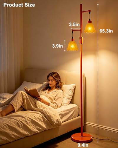 Image of Lightdot Globe Floor Lamp with LED Bulbs Included, Dimmable Floor Lamps,Unique Modern Standing Tall Lamp for Bedroom Living Room /Sofa Beside /Corner Decor-Gold