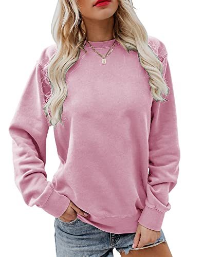 Image of Women's Fall Long Sleeve Pullover Tops Casual Round Neck Sweatshirt