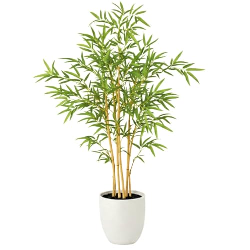 edihome, Planta Artificial Grande, Bambú Artificial 120 cm, Decorativas, Árbol, Decoración Hogar, para Interior, Oficina, Hoteles, Eventos – Planta Realista con Cañas Naturales y Verde (Bamboo, 120)