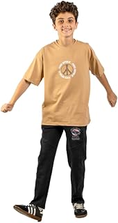 تي شيرت للاولاد برقبة دائرية مطبوع على الصدر والظهر من بيس ريبابليك